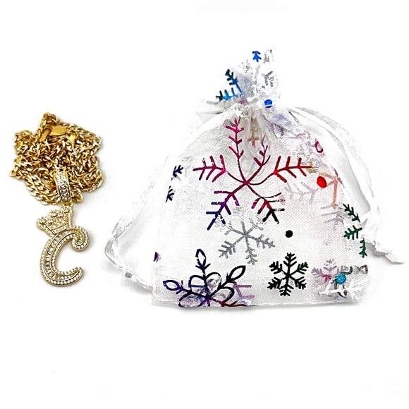 18K Gold Plated over 925 Solid Sterling Silver Letter C Initial Necklace - Picture 5 of 8